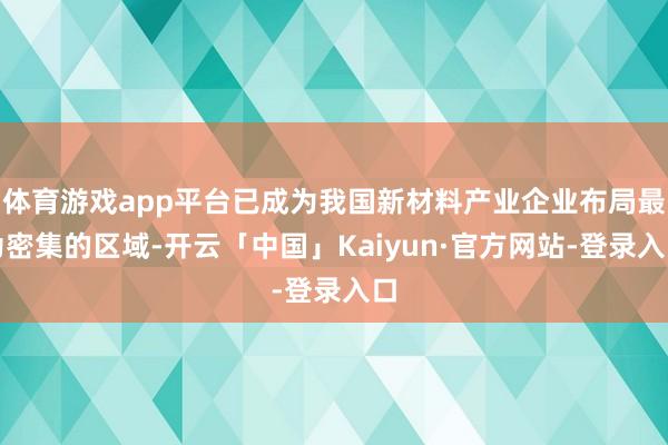 体育游戏app平台已成为我国新材料产业企业布局最为密集的区域-开云「中国」Kaiyun·官方网站-登录入口